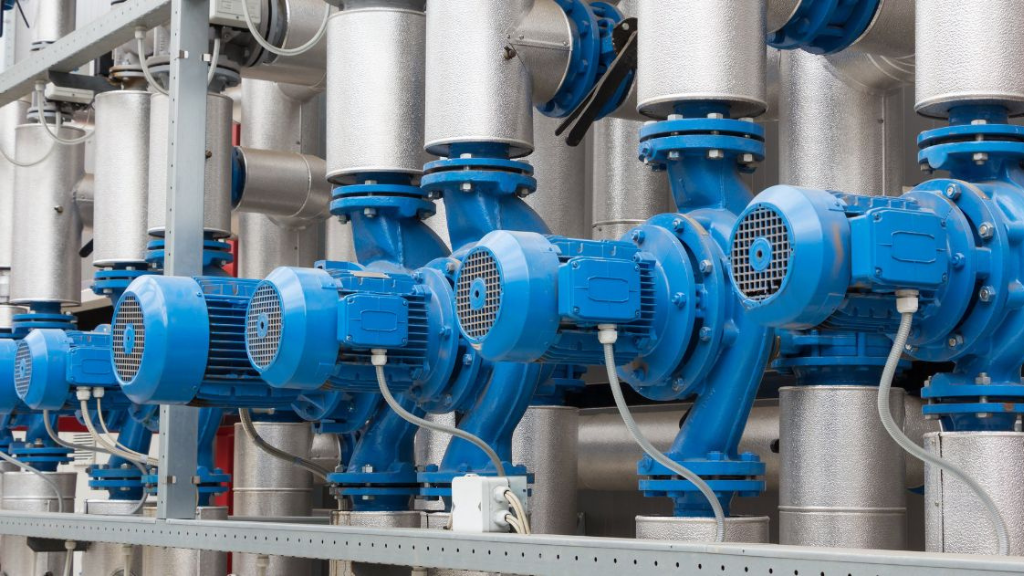 blue and silver pipes with blue pipes